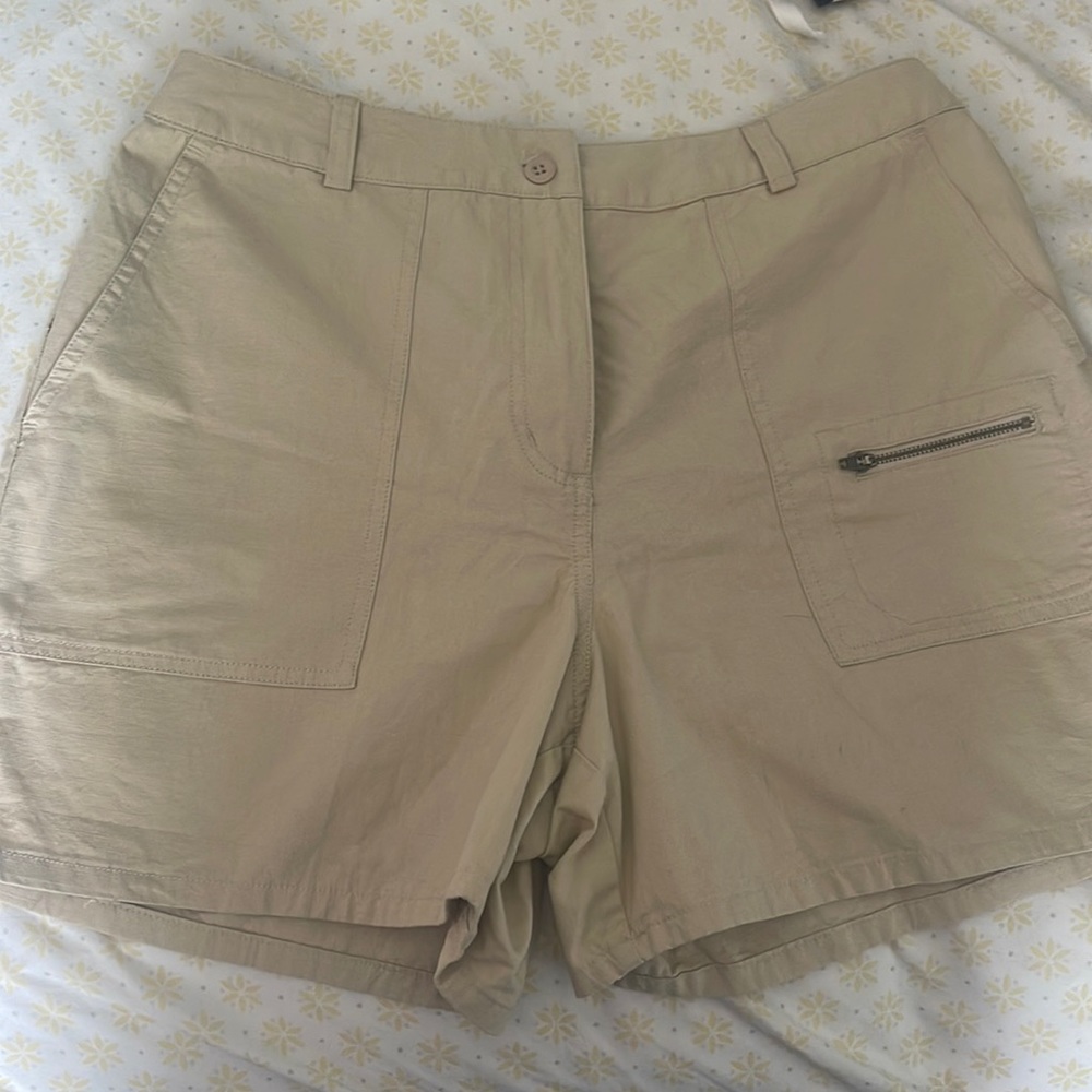 Tan cargo shorts